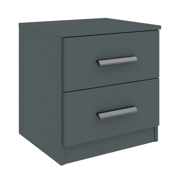 rukn norland 2 drawer bedside table, graphite grey rukn norland 2 drawer bedside table, graphite grey