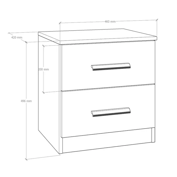 rukn norland 2 drawer bedside table, graphite grey rukn norland 2 drawer bedside table, graphite grey