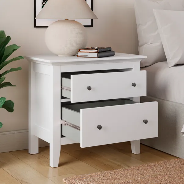 rukn lynton 2 drawer wide bedside table rukn lynton 2 drawer wide bedside table