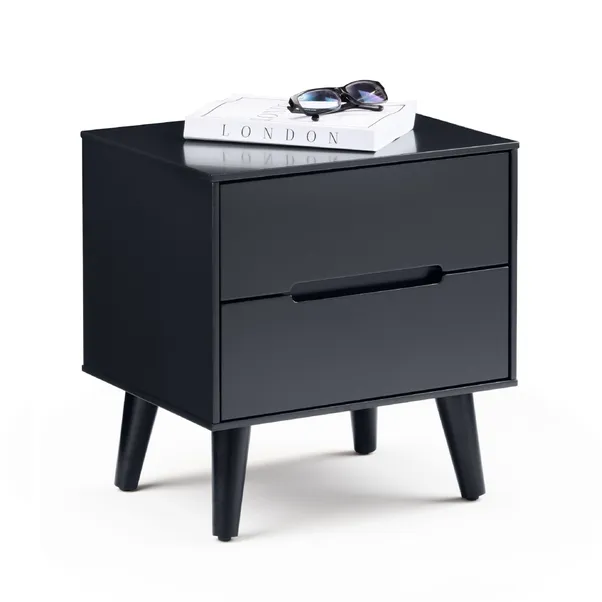 rukn cecil 2 drawer bedside, anthracite rukn cecil 2 drawer bedside, anthracite